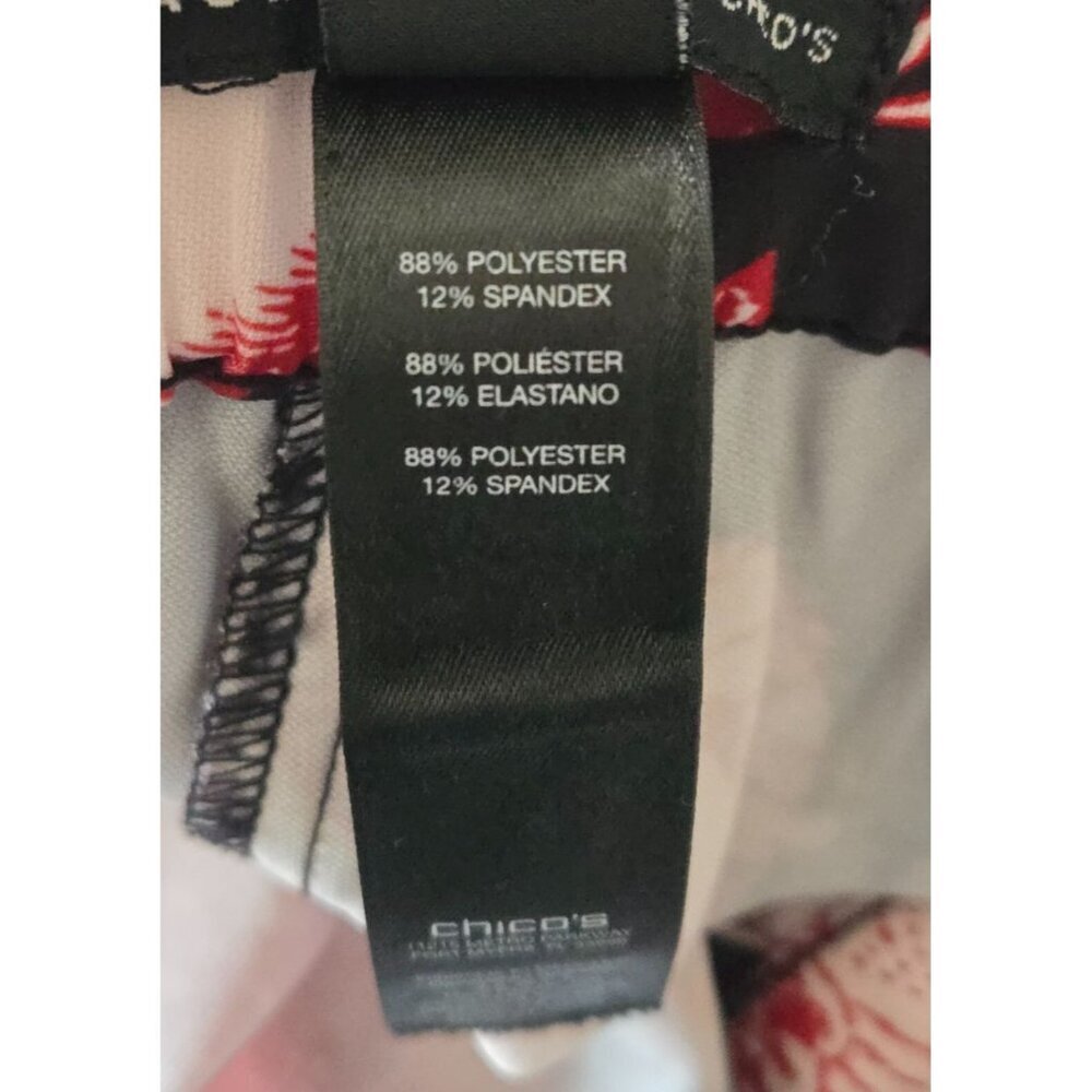 Black Label By Chico's Multi Color Floral Elastic Cuff Ankle Size 1 - Picture 6 of 8
